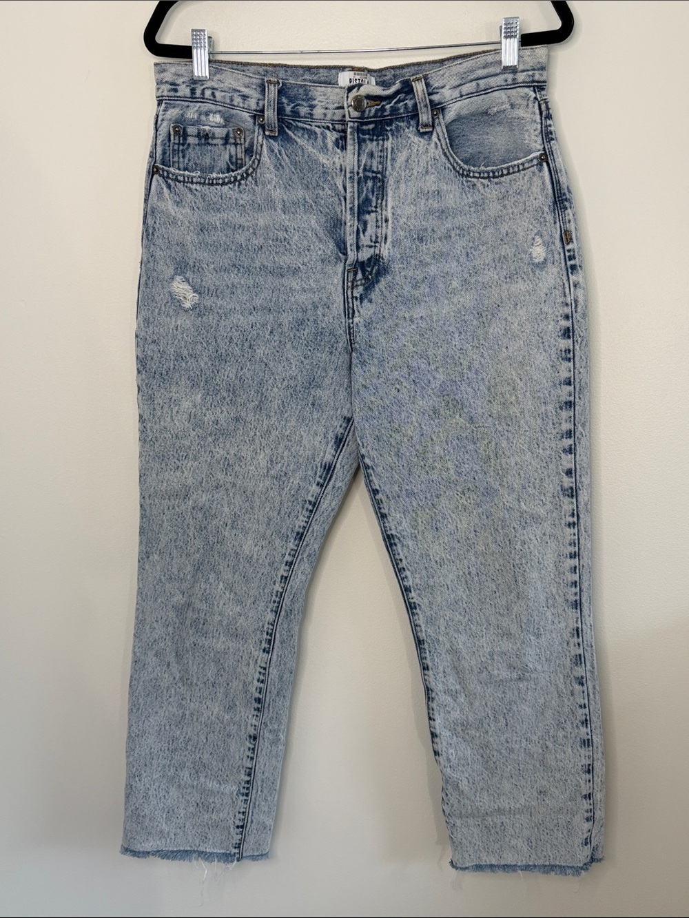 Pistola Keaton High Rise Slim Straight Cropped Light Wash Vintage Size 31"